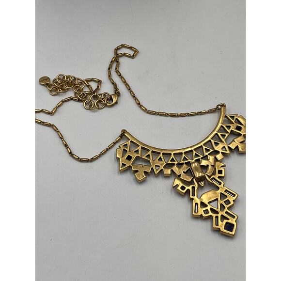 Stella & Dot Blue Turquoise Mosaic Stone Tile Detachable Pendant Necklace - Picture 8 of 8